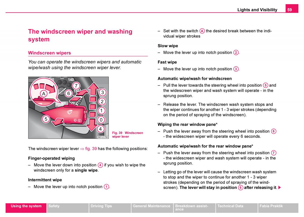 Skoda Fabia I 1 owners manual / page 60