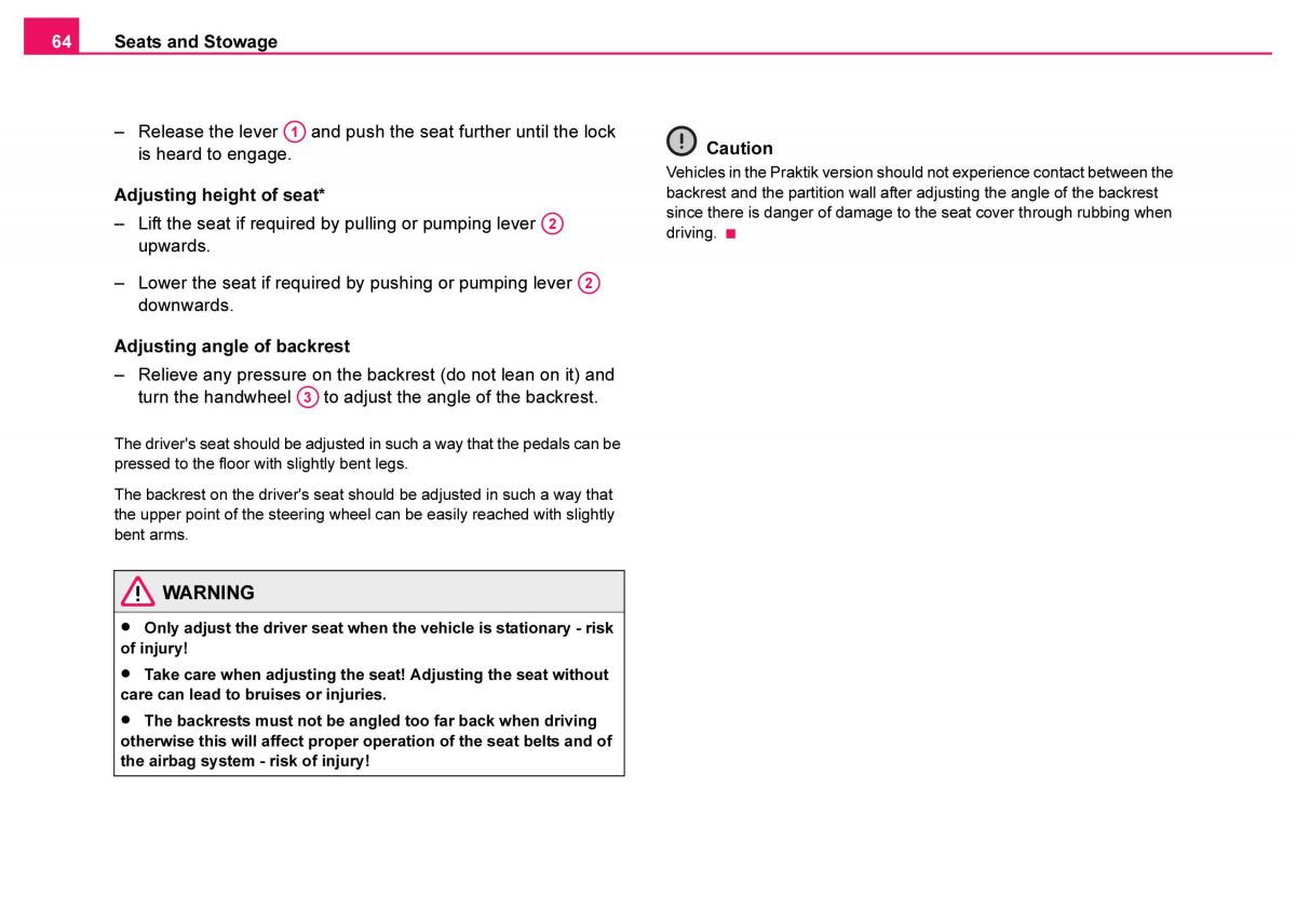 Skoda Fabia I 1 owners manual / page 65