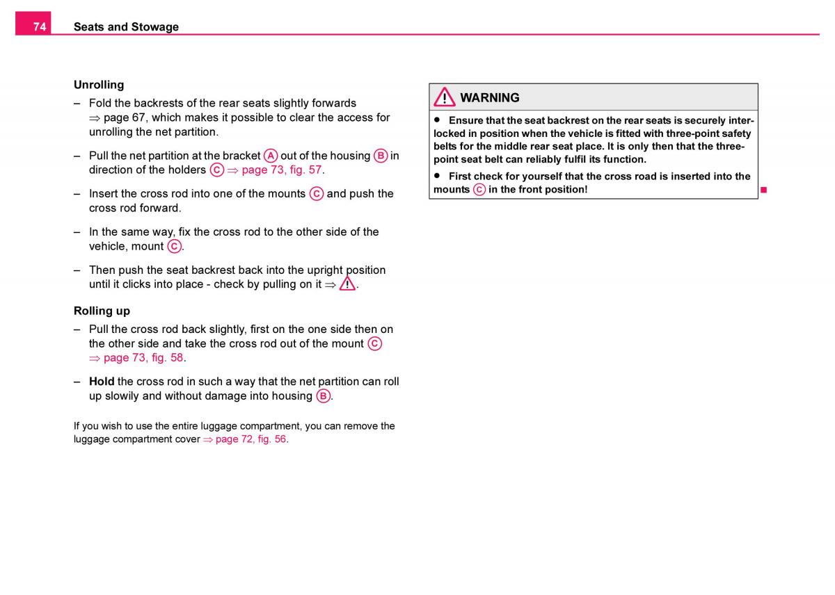 Skoda Fabia I 1 owners manual / page 75