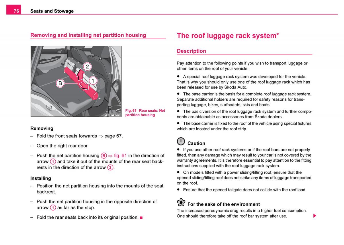 Skoda Fabia I 1 owners manual / page 77