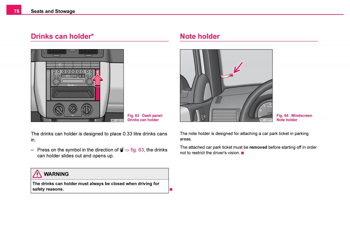 Skoda Fabia I 1 owners manual / page 79