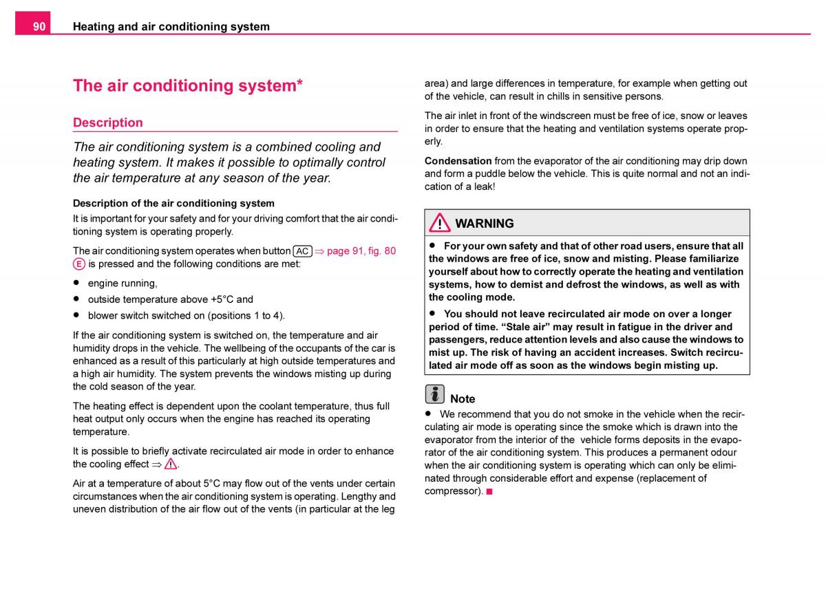 Skoda Fabia I 1 owners manual / page 91