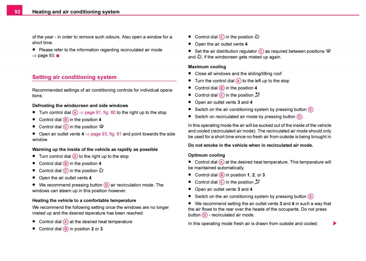 Skoda Fabia I 1 owners manual / page 93