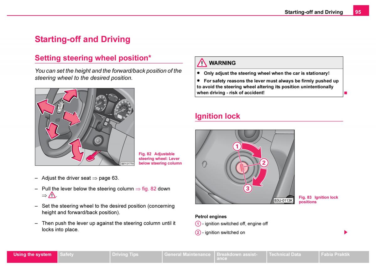 Skoda Fabia I 1 owners manual / page 96