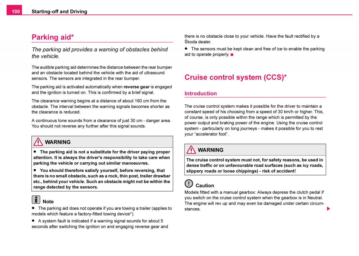 Skoda Fabia I 1 owners manual / page 101