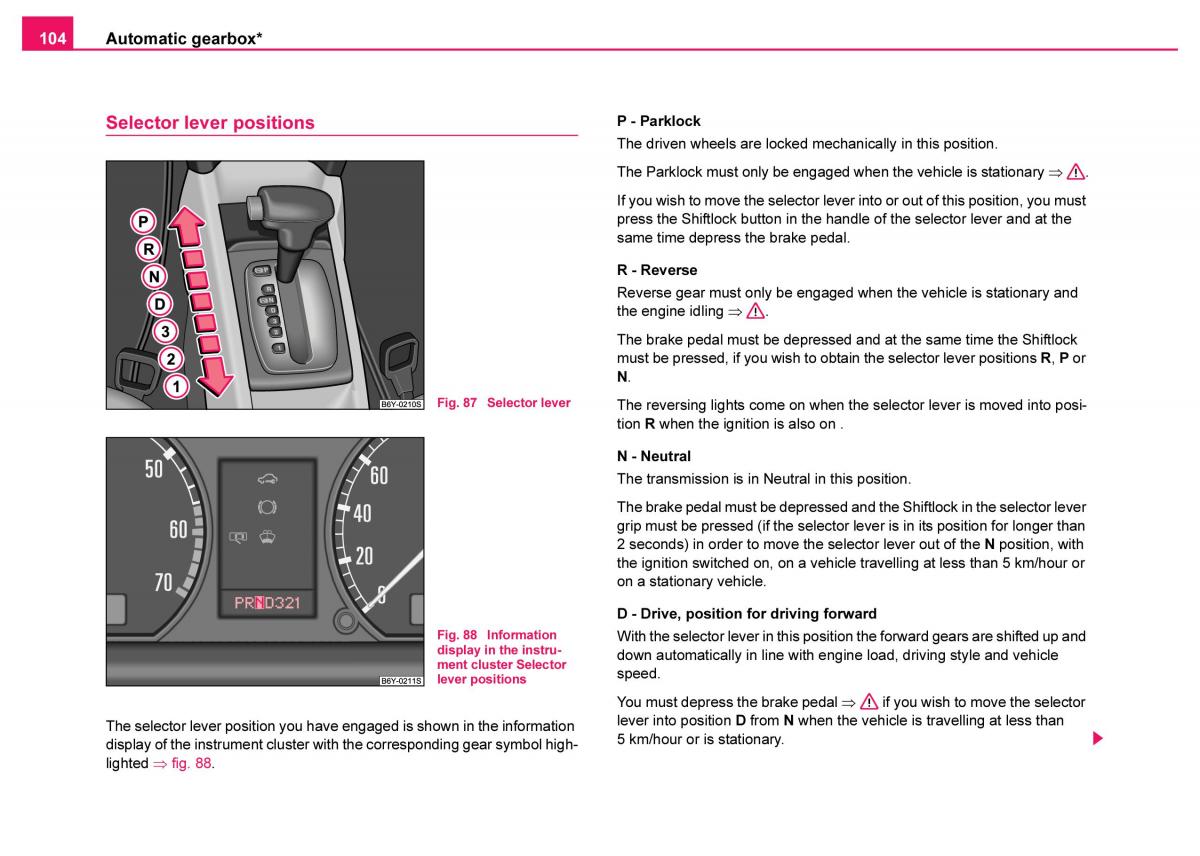 Skoda Fabia I 1 owners manual / page 105