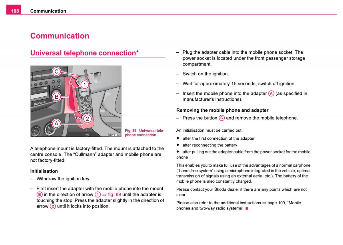 Skoda Fabia I 1 owners manual / page 109