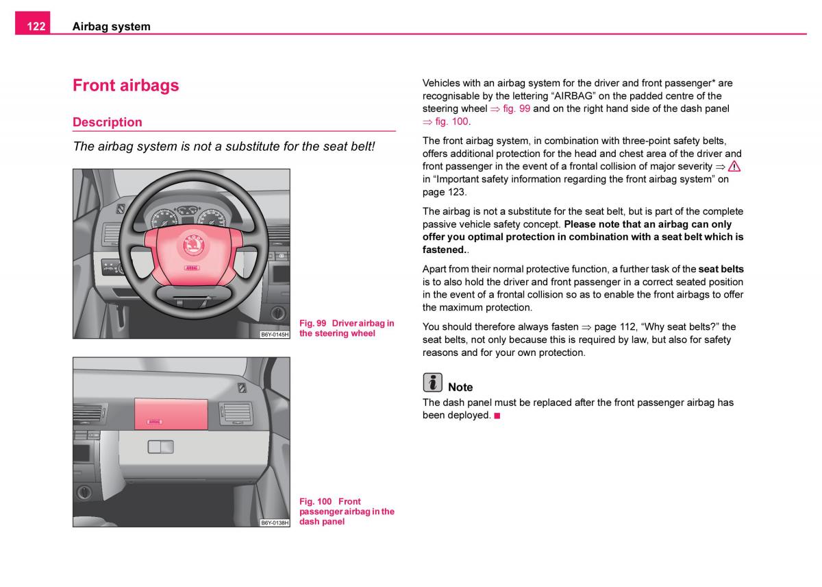 Skoda Fabia I 1 owners manual / page 123