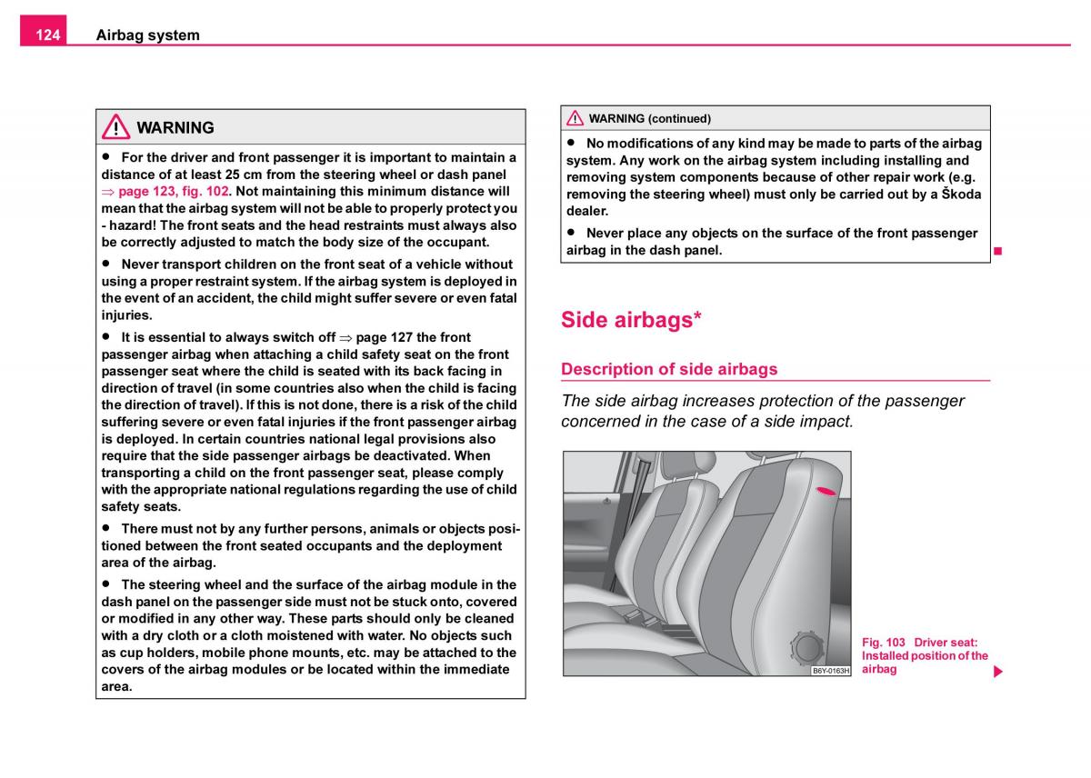 Skoda Fabia I 1 owners manual / page 125