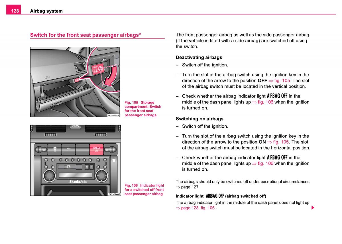 Skoda Fabia I 1 owners manual / page 129