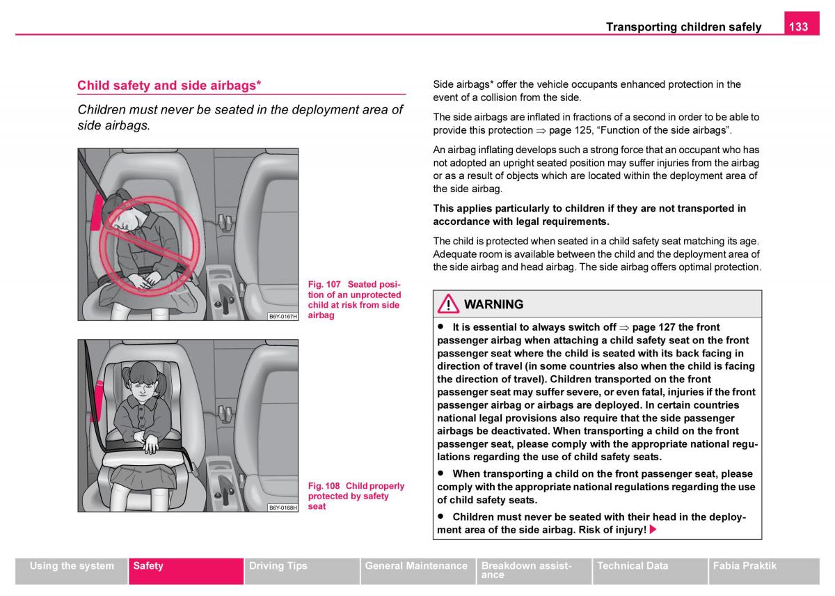 Skoda Fabia I 1 owners manual / page 134