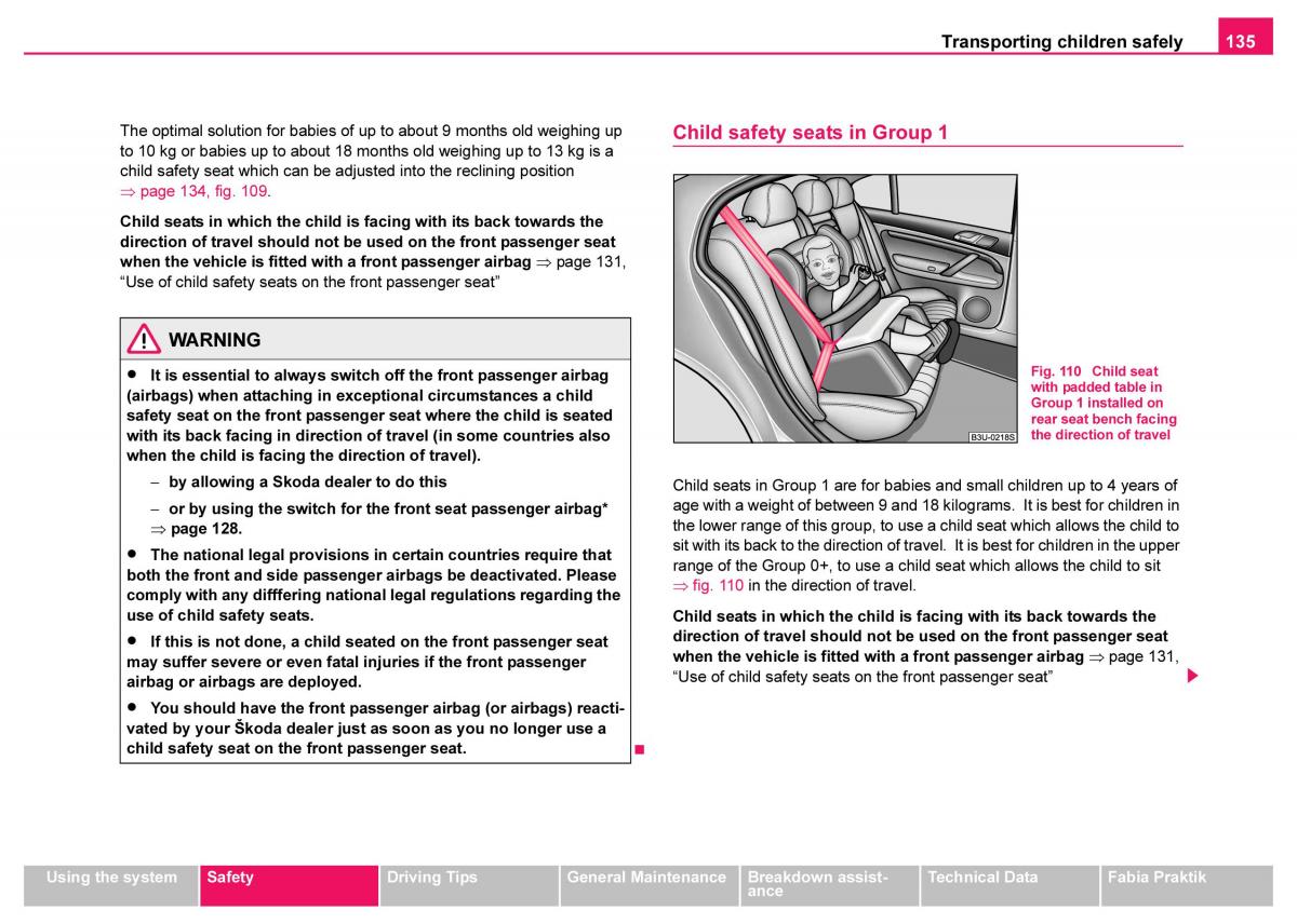 Skoda Fabia I 1 owners manual / page 136