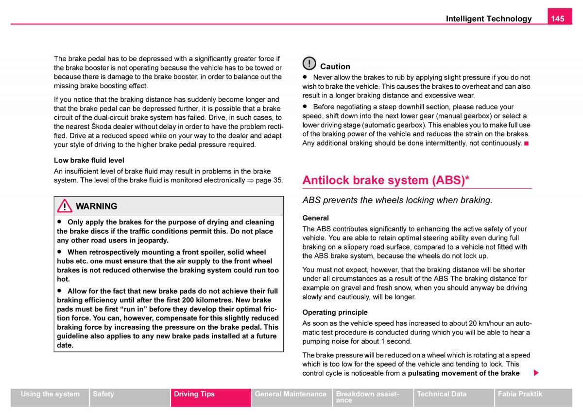 Skoda Fabia I 1 owners manual / page 146