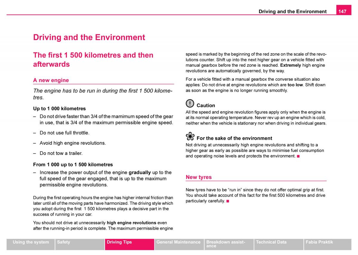 Skoda Fabia I 1 owners manual / page 148