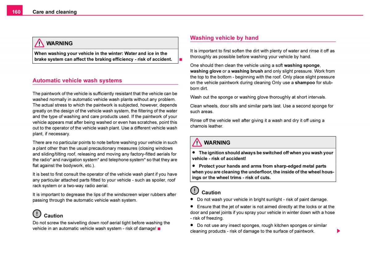 Skoda Fabia I 1 owners manual / page 161