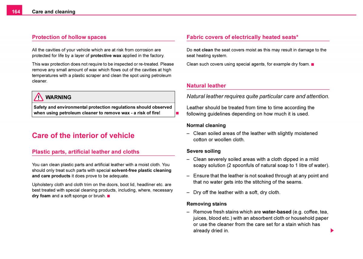 Skoda Fabia I 1 owners manual / page 165