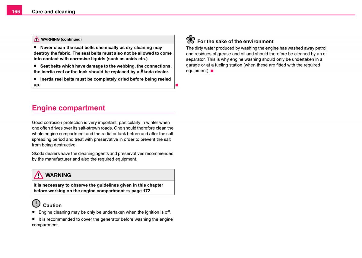 Skoda Fabia I 1 owners manual / page 167