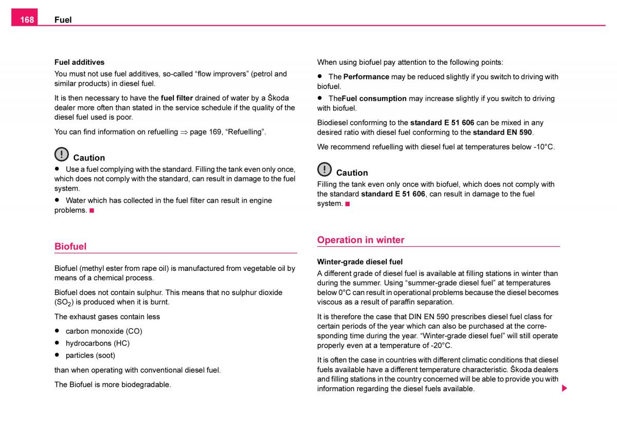 Skoda Fabia I 1 owners manual / page 169