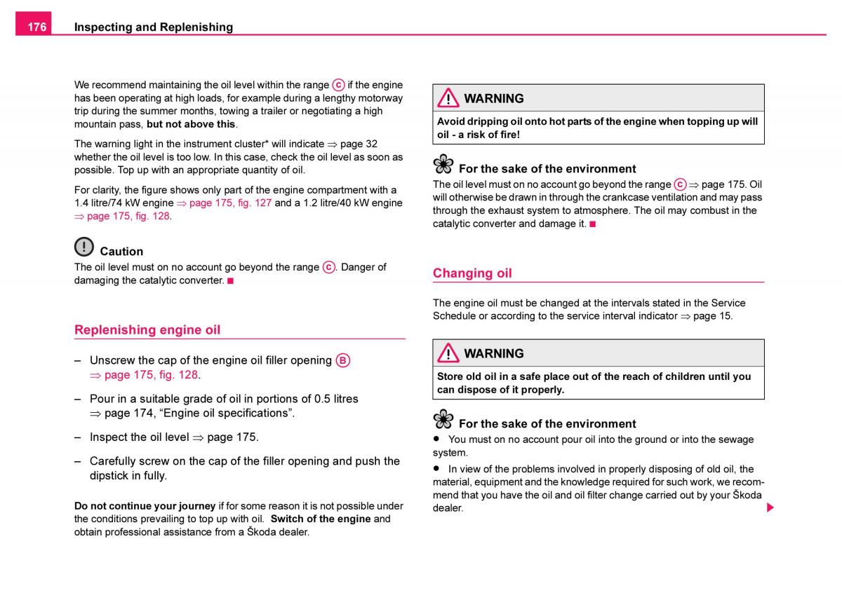 Skoda Fabia I 1 owners manual / page 177