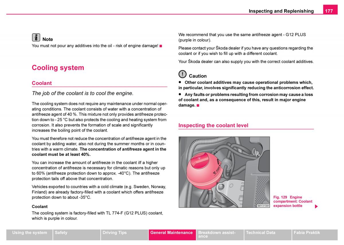 Skoda Fabia I 1 owners manual / page 178