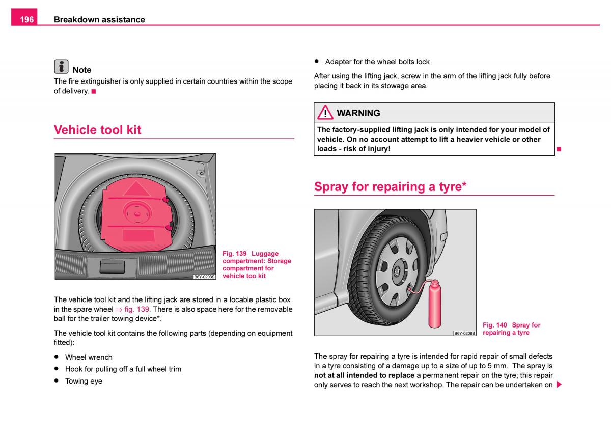 Skoda Fabia I 1 owners manual / page 197