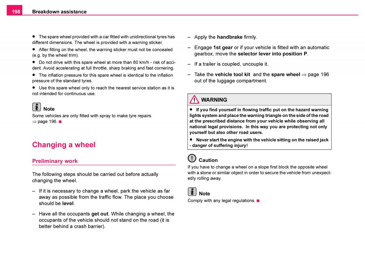 Skoda Fabia I 1 owners manual / page 199