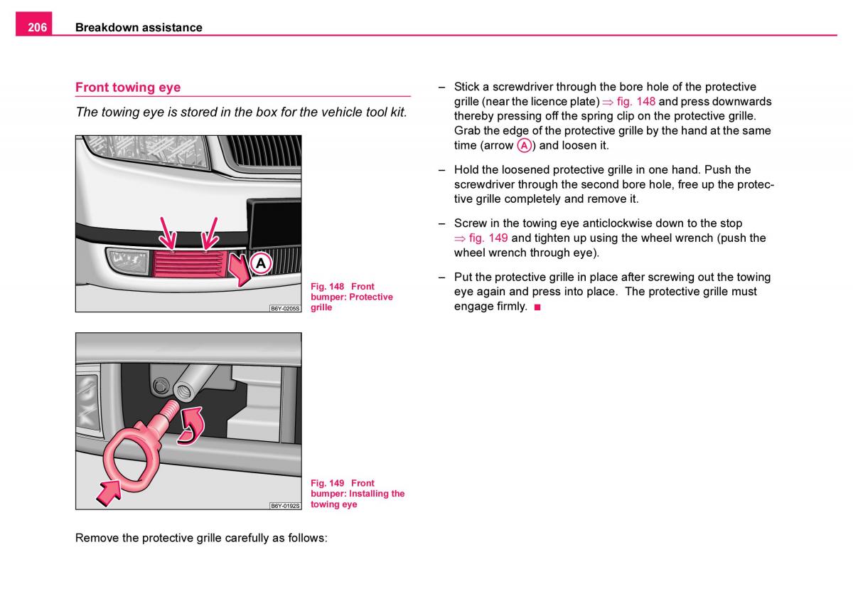 Skoda Fabia I 1 owners manual / page 207