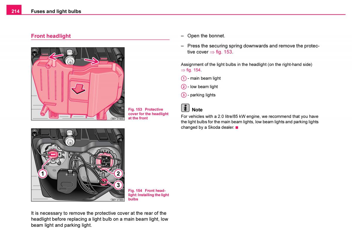 Skoda Fabia I 1 owners manual / page 215