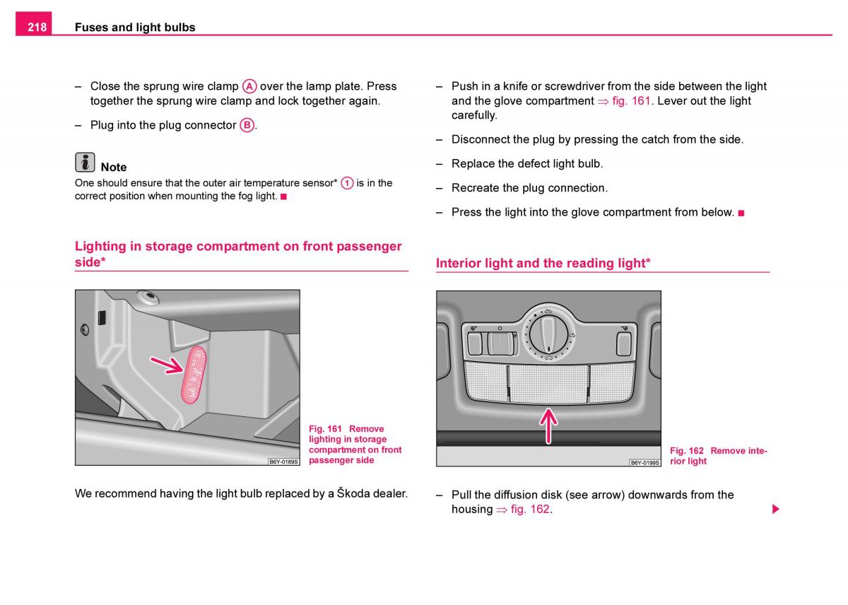 Skoda Fabia I 1 owners manual / page 219