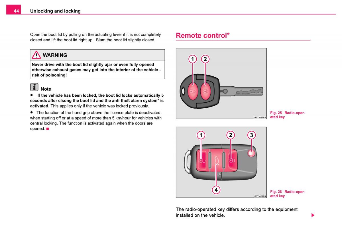 Skoda Fabia I 1 owners manual / page 45