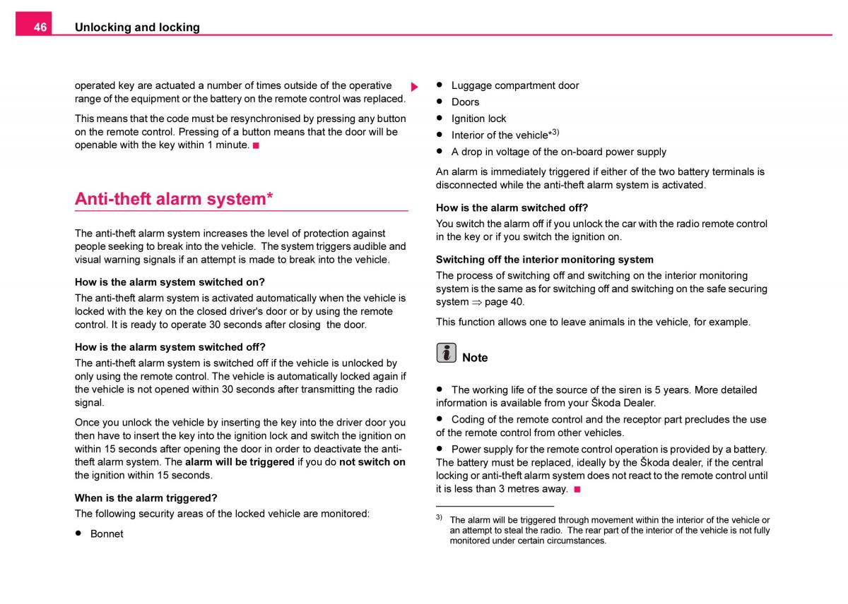 Skoda Fabia I 1 owners manual / page 47