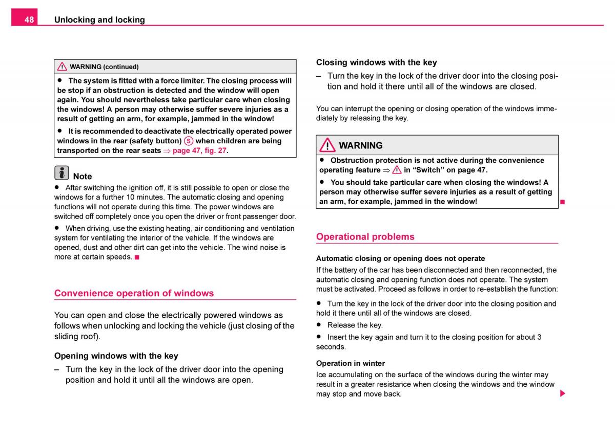 Skoda Fabia I 1 owners manual / page 49