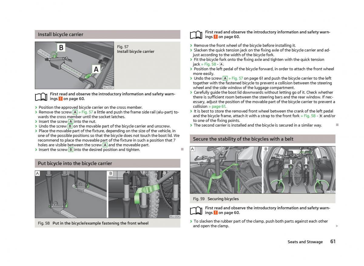 Skoda Fabia II 2 owners manual / page 63