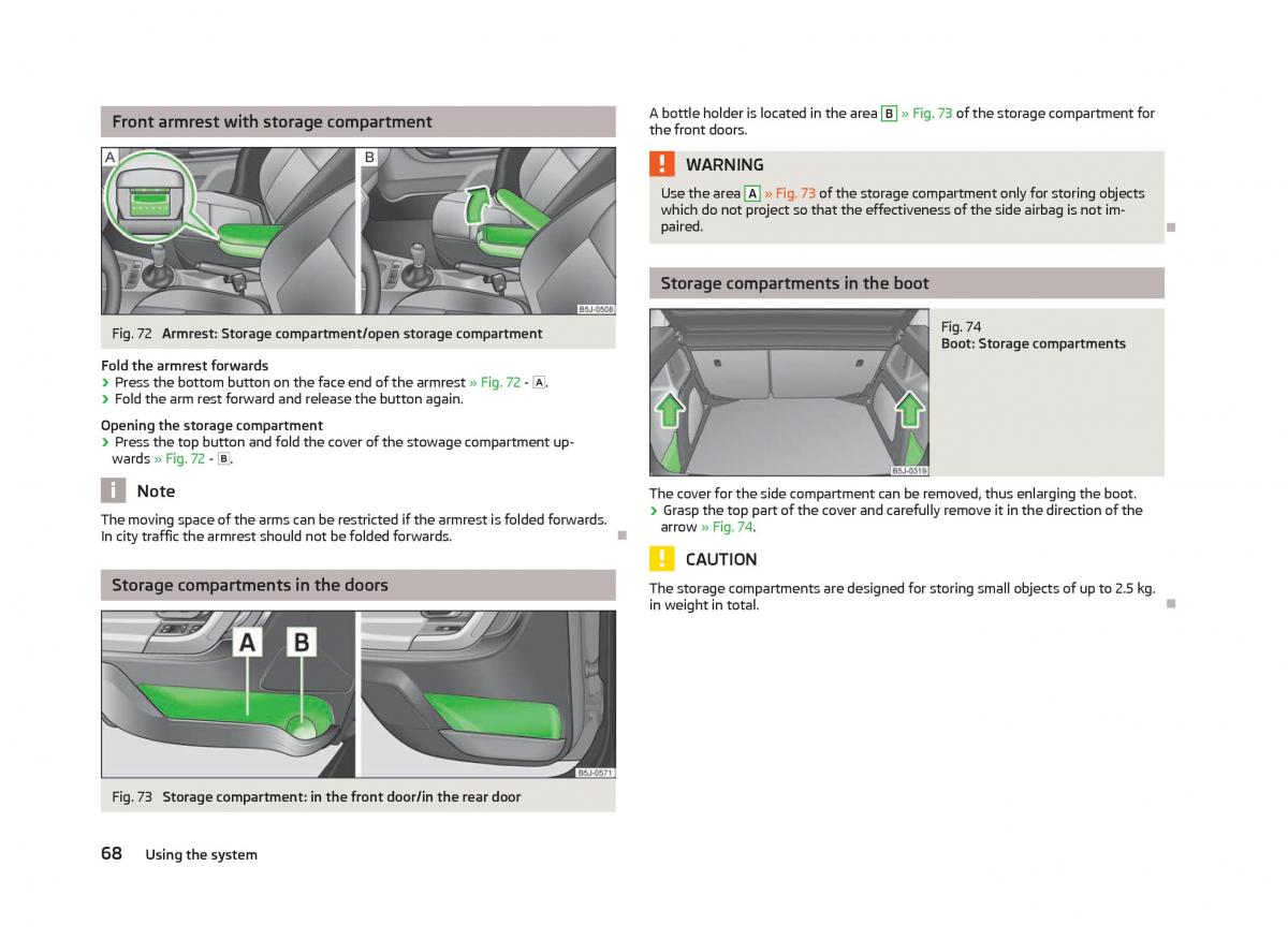 Skoda Fabia II 2 owners manual / page 70