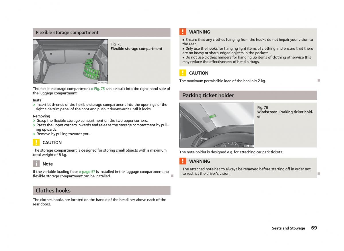 Skoda Fabia II 2 owners manual / page 71