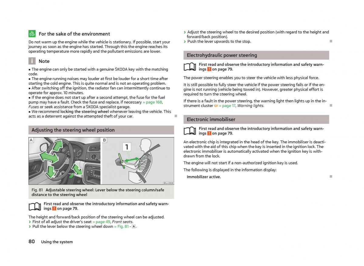 Skoda Fabia II 2 owners manual / page 82