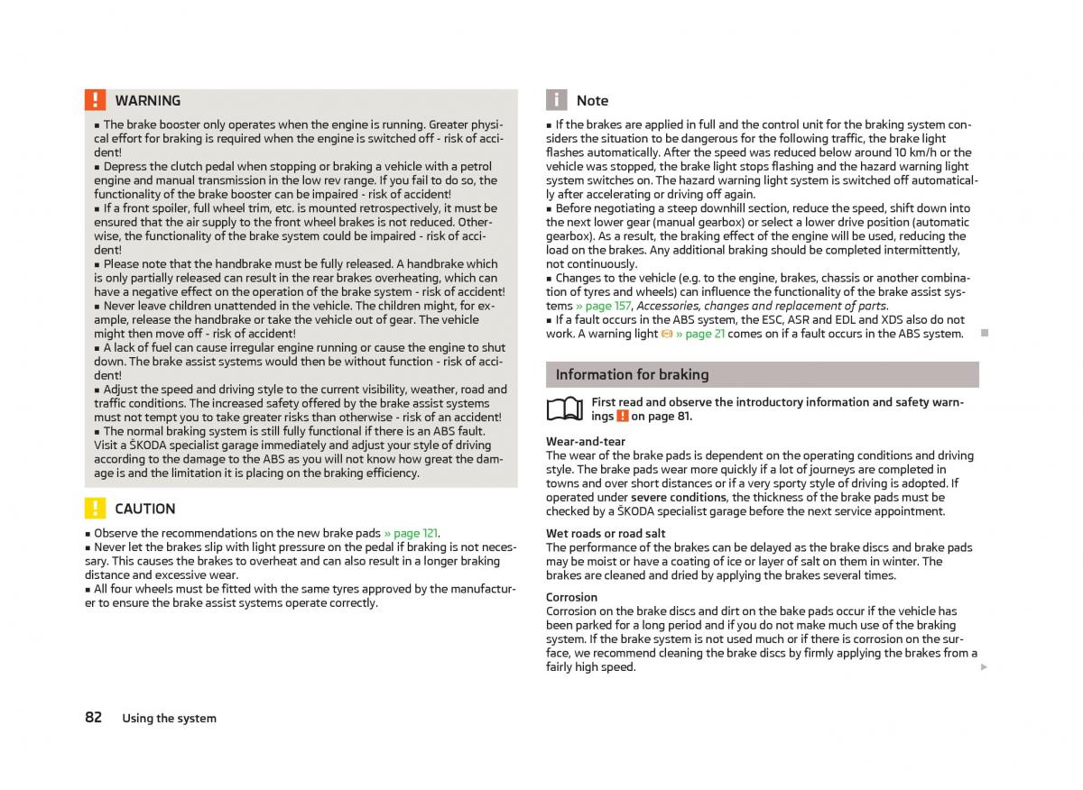 Skoda Fabia II 2 owners manual / page 84