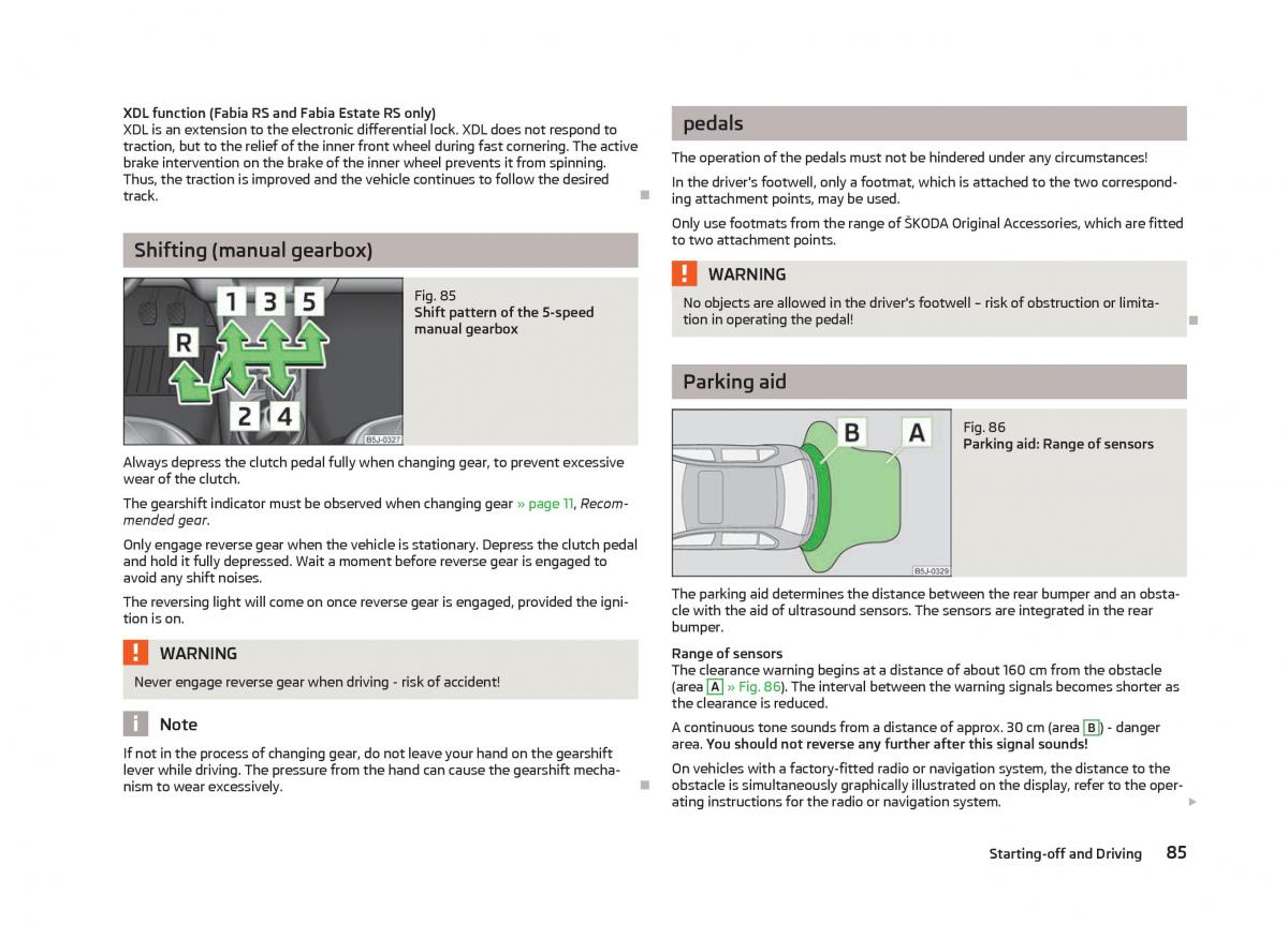 manual Skoda Fabia Skoda Fabia II 2 owners manual / page 87