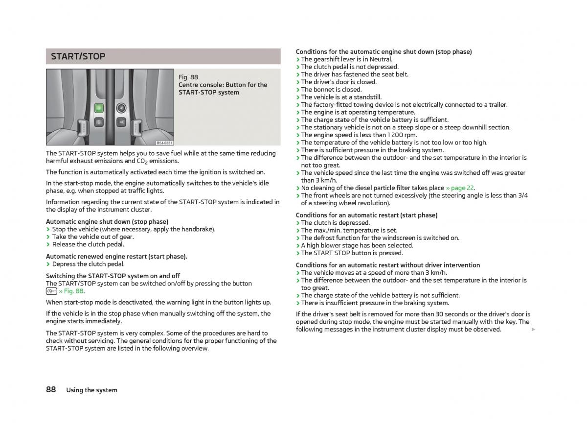 Skoda Fabia II 2 owners manual / page 90