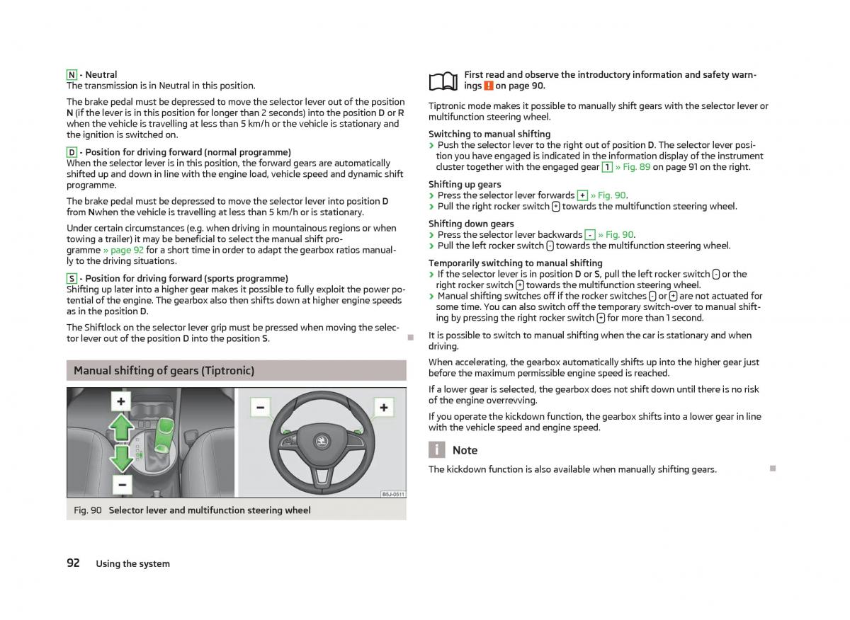 Skoda Fabia II 2 owners manual / page 94