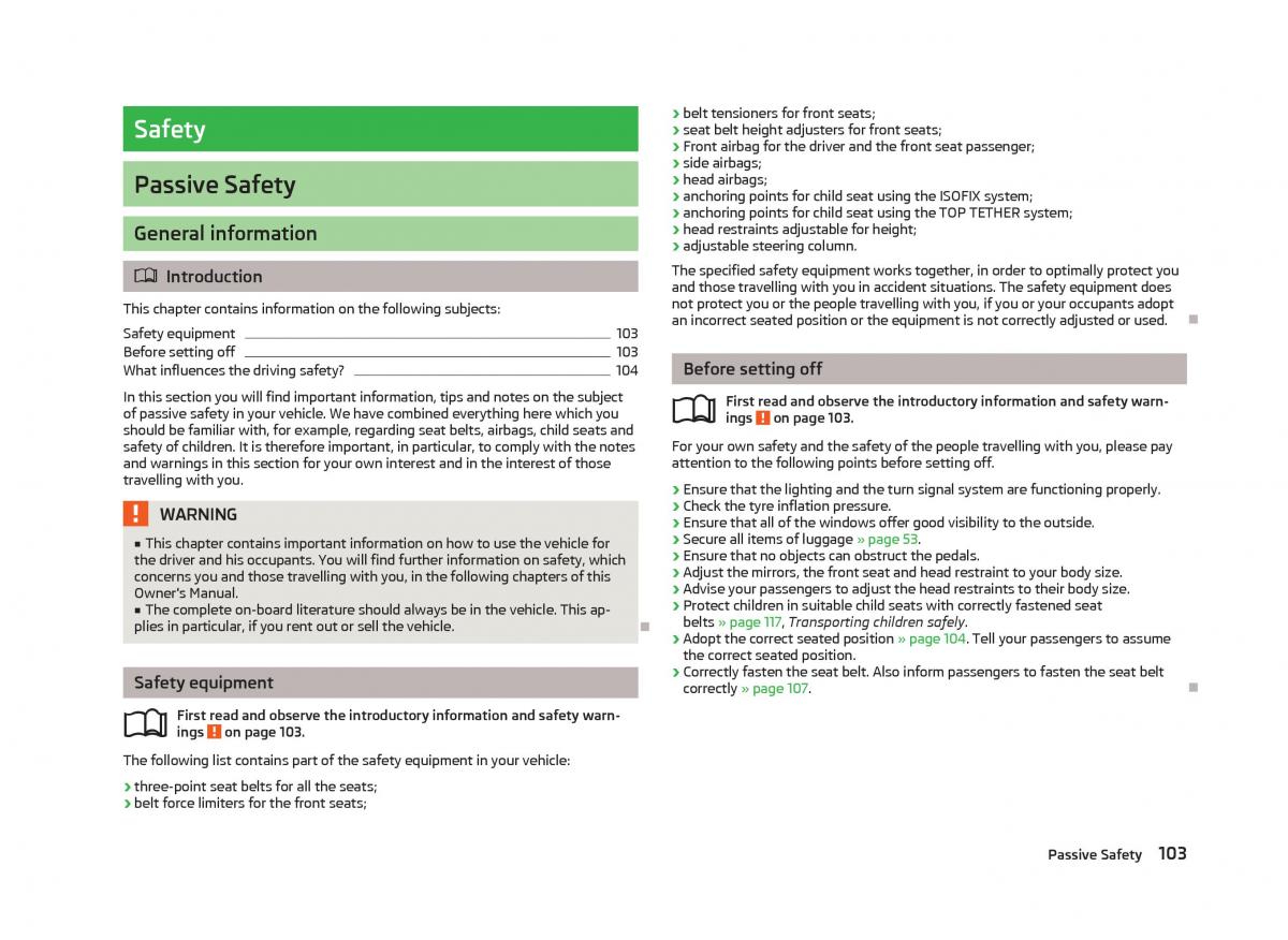 Skoda Fabia II 2 owners manual / page 105