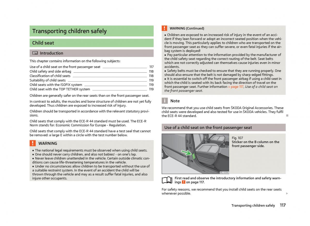 Skoda Fabia II 2 owners manual / page 119