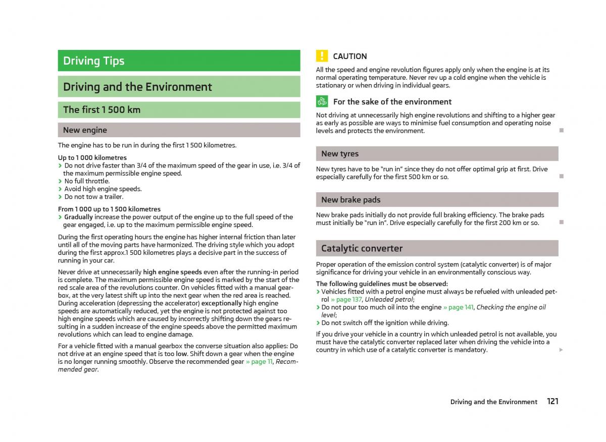 Skoda Fabia II 2 owners manual / page 123