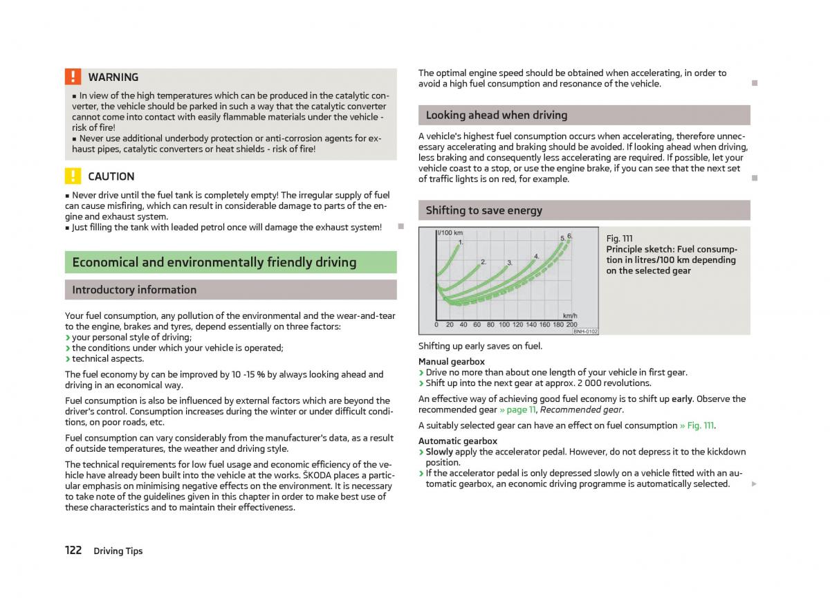 Skoda Fabia II 2 owners manual / page 124