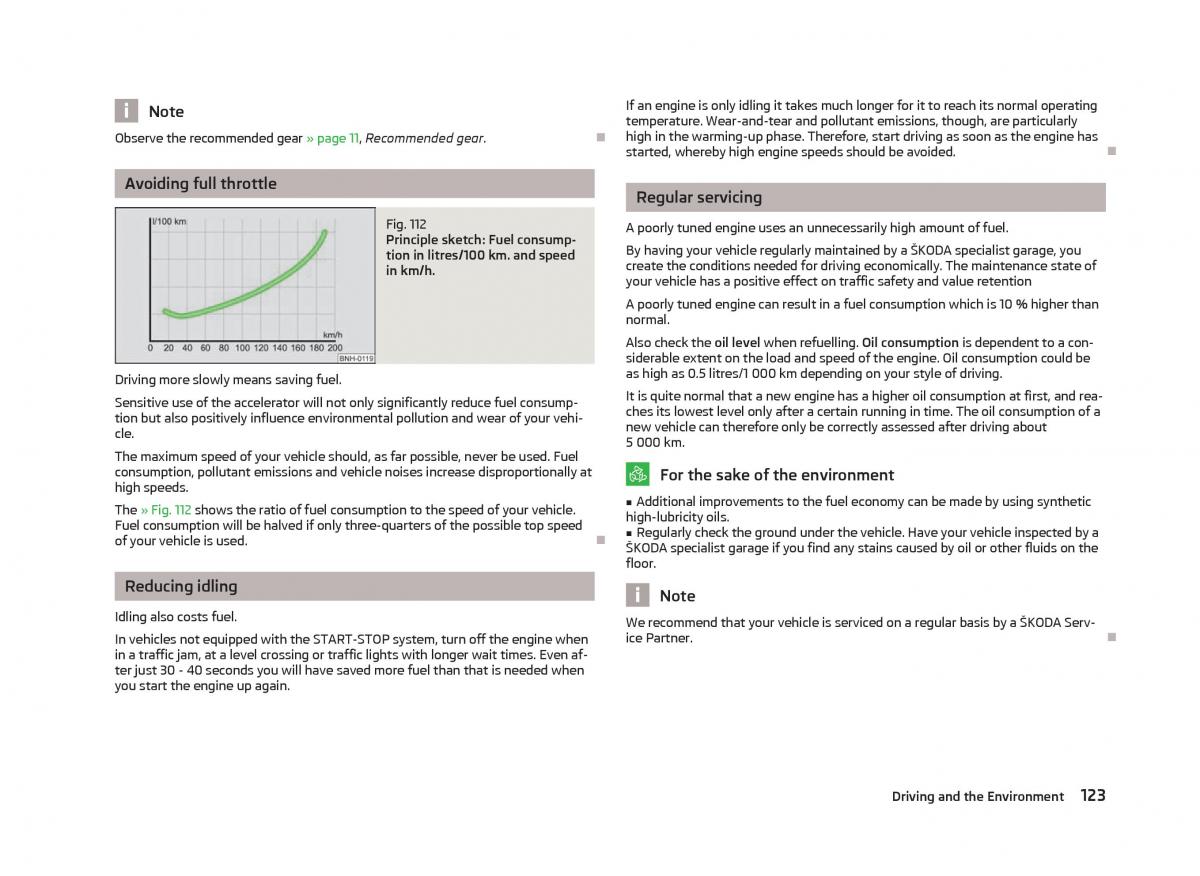 Skoda Fabia II 2 owners manual / page 125