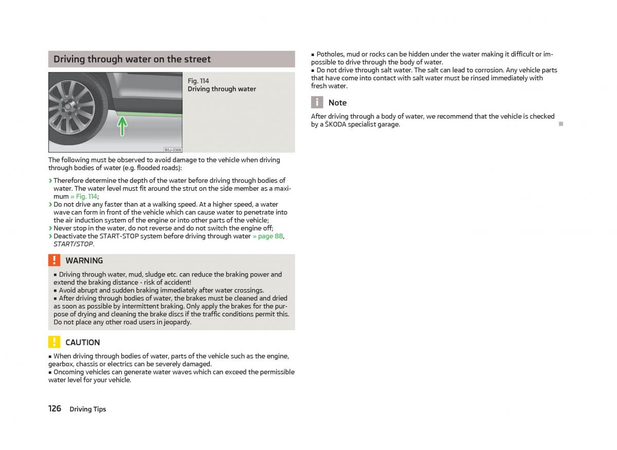 Skoda Fabia II 2 owners manual / page 128