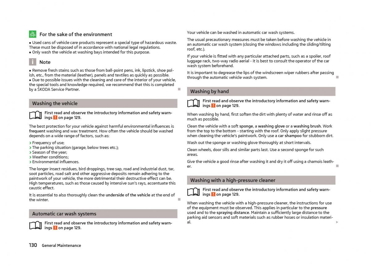 Skoda Fabia II 2 owners manual / page 132