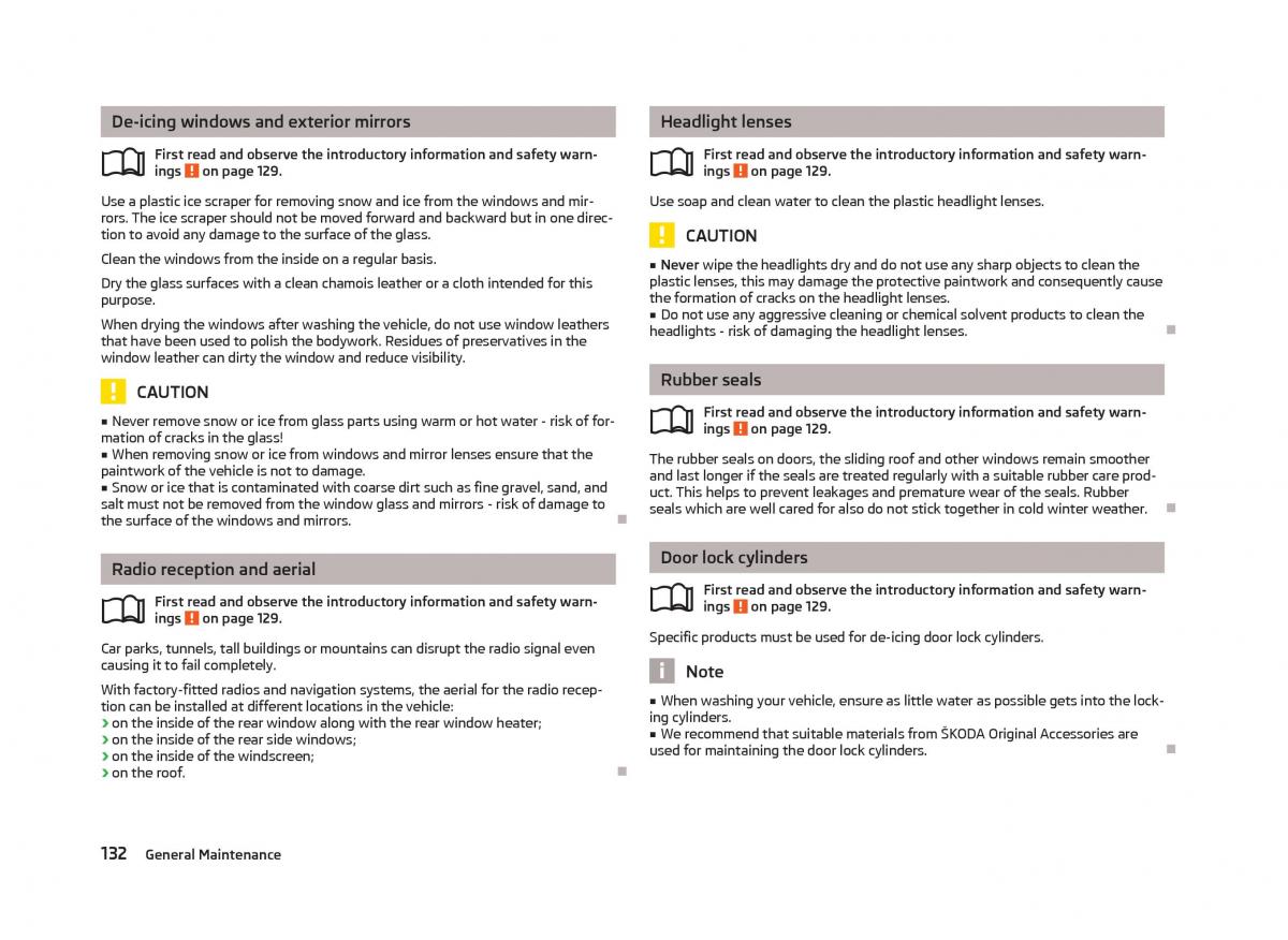 Skoda Fabia II 2 owners manual / page 134