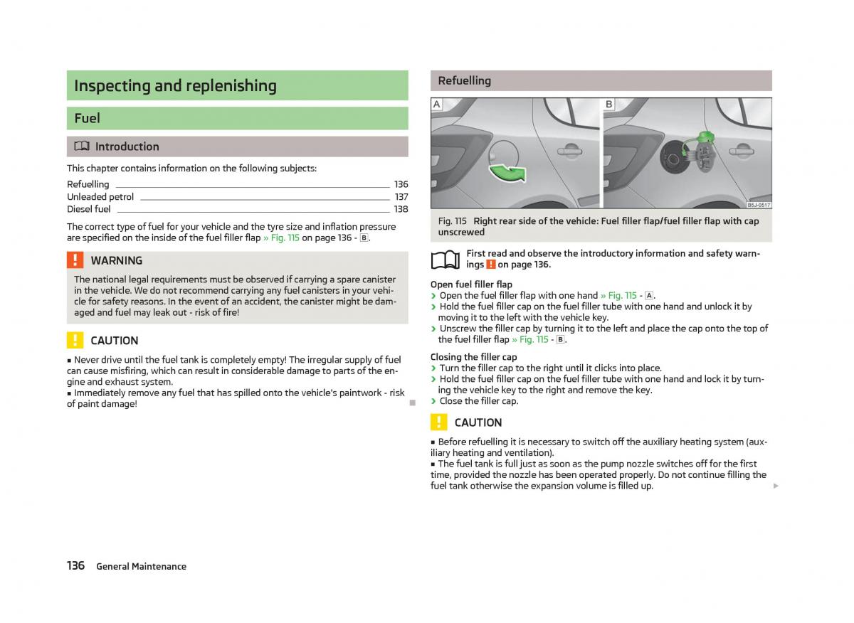 Skoda Fabia II 2 owners manual / page 138