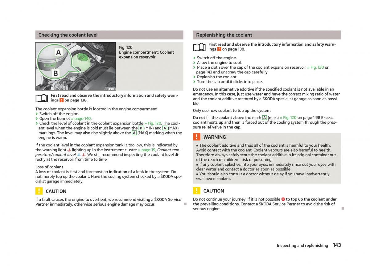 Skoda Fabia II 2 owners manual / page 145